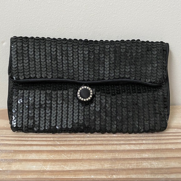 Norell Handbags - Vintage Norell Black Full Sequin Clutch